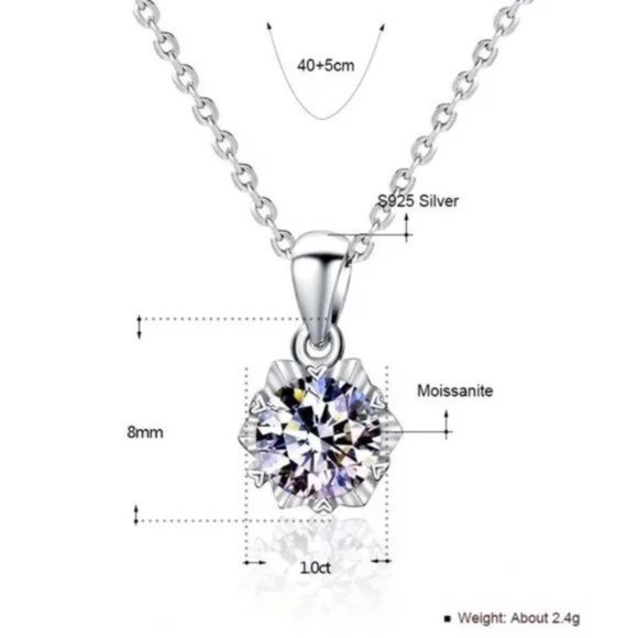 Certified 1ct. t.w. Diamond Moissanite Snowflake Necklace NEW B - Picture 6 of 10